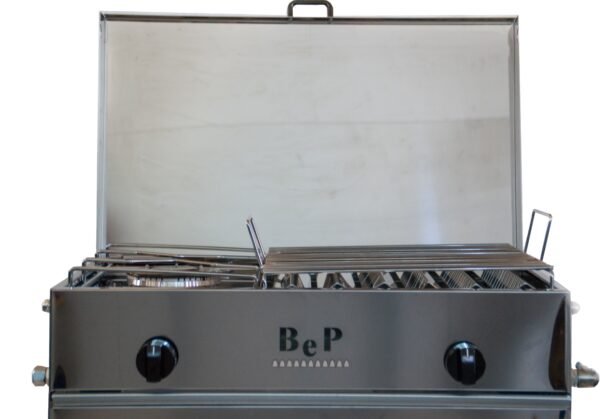 Barbecue a gas 2 fuochi con tavolo cm. 71 - B. e P. - immagine 3