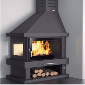 Cheminée d'angle à bois C-302-IK-DK 13,5 kW - FM Calefacción