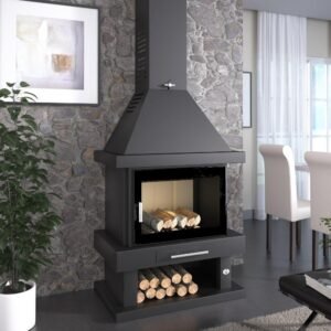 Wall-Mounted Wood Fireplace C-200-K 15 kW - FM Calefacción