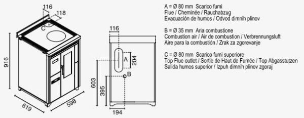 Cucina a pellet ad incasso NINA 7,5 kW - Eva Calor - immagine 3