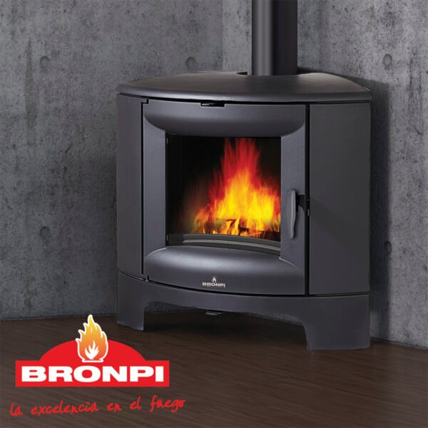 Corner Cast Iron Wood Stove BREMEN 11.5 kW - Bronpi - Image 2