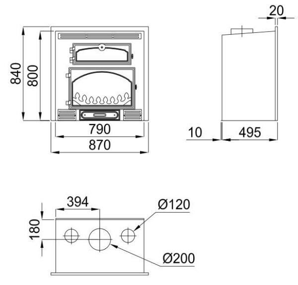 Inserto a legna con forno EVEREST 14 kW - Bronpi - immagine 3