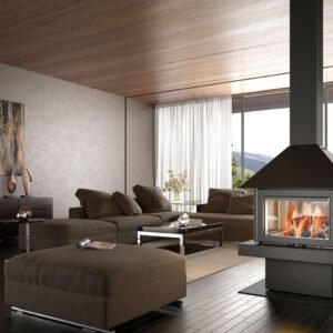 Cheminée à bois centrale GISELLE 90 18 kW - Rocal