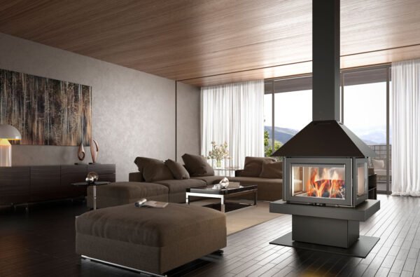 Cheminée à bois centrale GISELLE 90 18 kW - Rocal