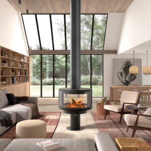 Cheminée ronde centrale à bois RONDE 15,5 kW - Rocal