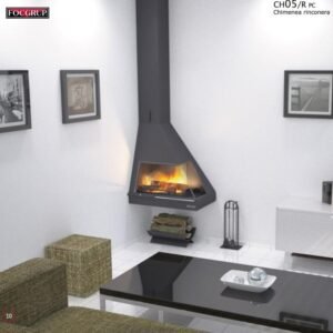 Corner Wood Fireplace CH 05 with Glass 12 kW - Focgrup