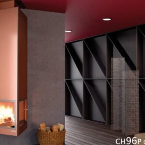 Wall-mounted wood fireplace CH 96 w/glass 11 kW - Focgrup