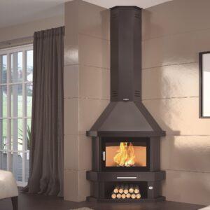 Camino a legna angolare C-200-RK 19 kW - FM Calefacción