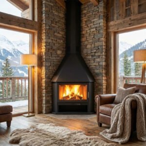 Camino a legna angolare CH 03 aperto 14,5 kW - Focgrup