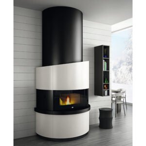 Caminetto a pellet a parete completo MICHELANGELO 12 kW - Eva Calor