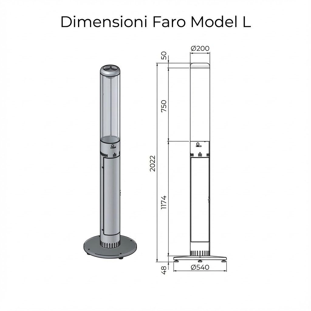 Dimensioni stufa pirolitica Faro model L