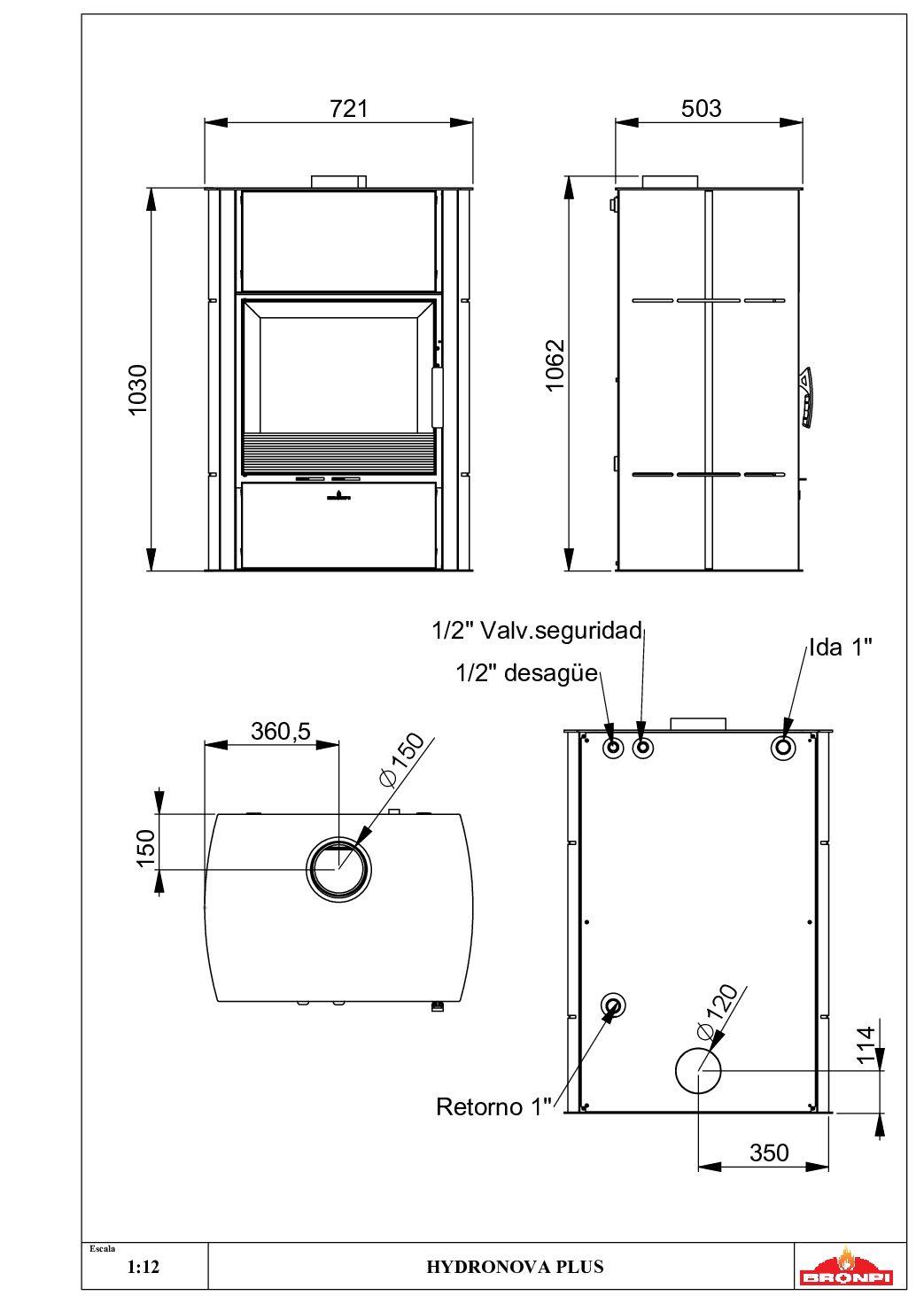 Poêle thermo à bois HYDRONOVA PLUS - Bronpi – Image 4