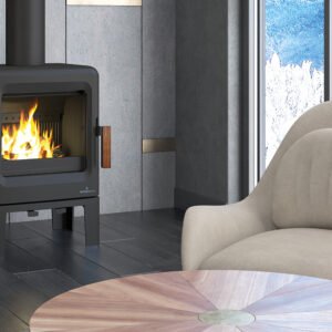 Corner Cast Iron Wood Stove LIRA 6,3 kW - Bronpi