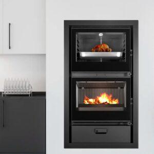 Inserto a legna con forno BAKE 70 c/cassetto - Bellido